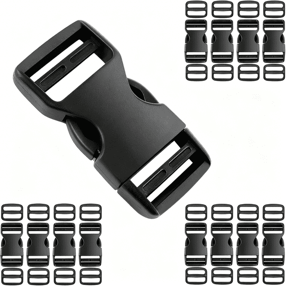 TUWAFE 1 Inch Buckles for Straps Clip Quick Side Release Buckles,Buckle Straps with Slide Clips,Plastic Buckle Clips Belt Buckle for Nylon Webbing Straps,Belt Buckles,Dog Collars