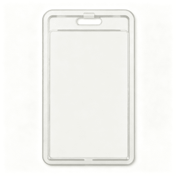 TUWAFE 1 Pack Plastic Badge Holders, Clear ID Card Holders with Easy Access Vertical Plastic Case Hard Card Protector for Office School IDs Credit Cards Proximity Key
