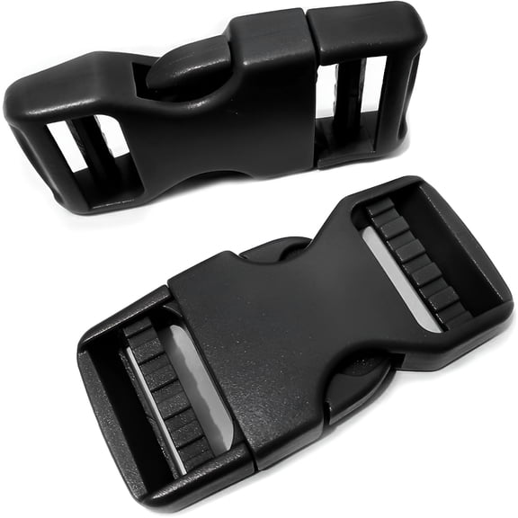 TUWAFE 1"Wide Inside,Quick Side Release Buckle for 1 Inch/25Mm Webbing Straps,Heavy Duty Plastic Buckles Dual Adjustable No Sewing Clips for Boat Cover Luggage Strap