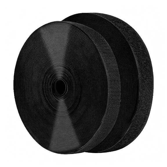 TUWAFE 1" X 82 Feet Black Self Adhesive Hook and Loop Tape Sticky Back Roll,Nylon Heavy Duty Strips with Adhesive,Multi-Function Hook Loop Tape for Crafting&Wall Hanging-Black