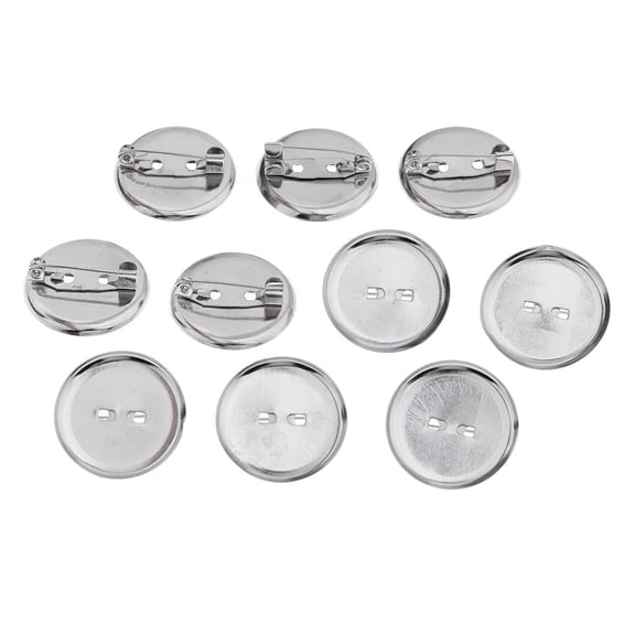 TUWAFE 10 Pieces Semi-Finished Badge Button Supplies Brooch Blank Lapel Pin Badge -Back Button Sets for Personalize Decoration 23Mm Metal Custom Pins Custom Pin