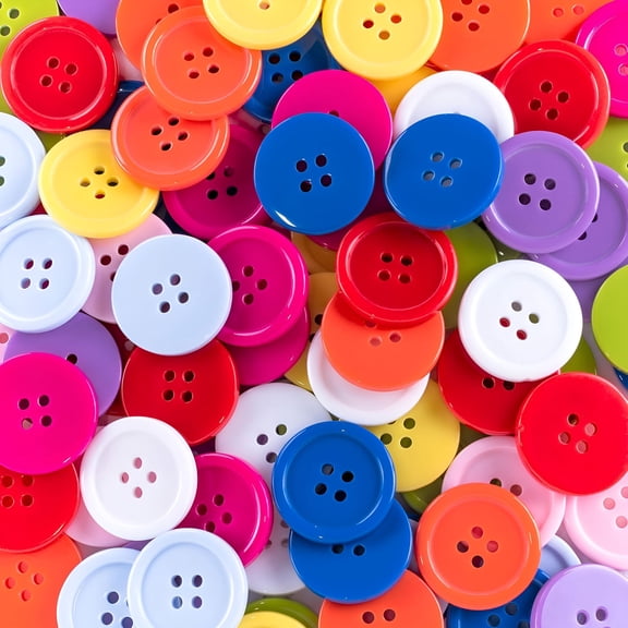 TUWAFE 100 Pack 1 Inch Buttons Flatback Sewing Colored for Arts & Crafts, Fashion Clothing, DIY Projects (Assorted)