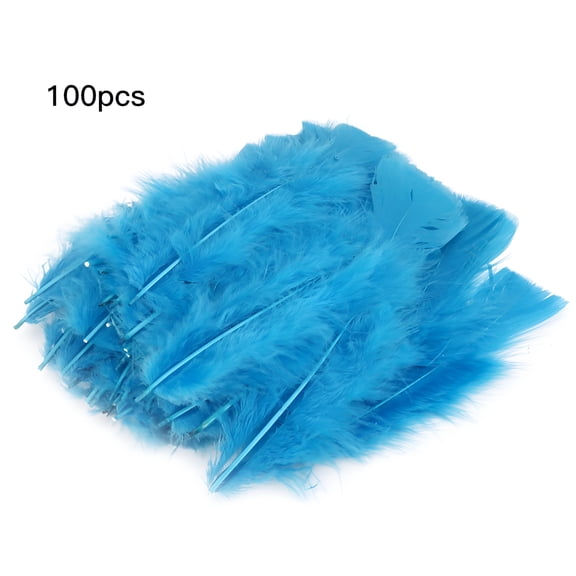 TUWAFE 100 Pcs Blue Colored Feathers, 5.5 Inch Natural Dyed Feathers for Wedding Decorations, DIY Crafts, Party Centerpieces, Dreamcatcher Making, and Holiday Event Supplies