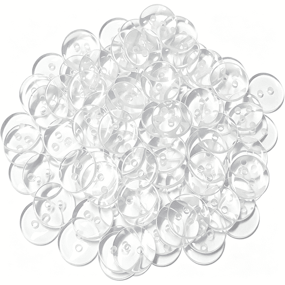 TUWAFE 100 Pcs Buttons 2 Hole, Resin Clear Buttons for Sewing and DIY Craft, buttons for sewing (1/2 Inch)