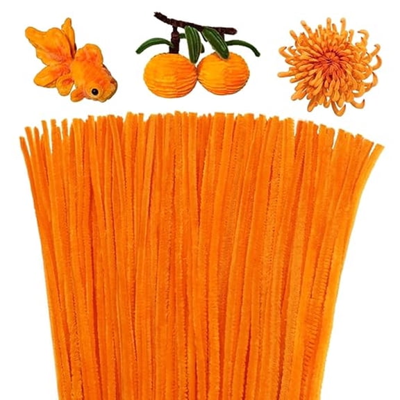 TUWAFE 100 Pieces Pipe Cleaners Chenille Stem,Orange Pipe Cleaners Craft,Fuzzy Sticks Craft Supplies,Pipe Cleaner for Mother'S Day Creative Handmade Diy Art Gifts for Mom Craft Project