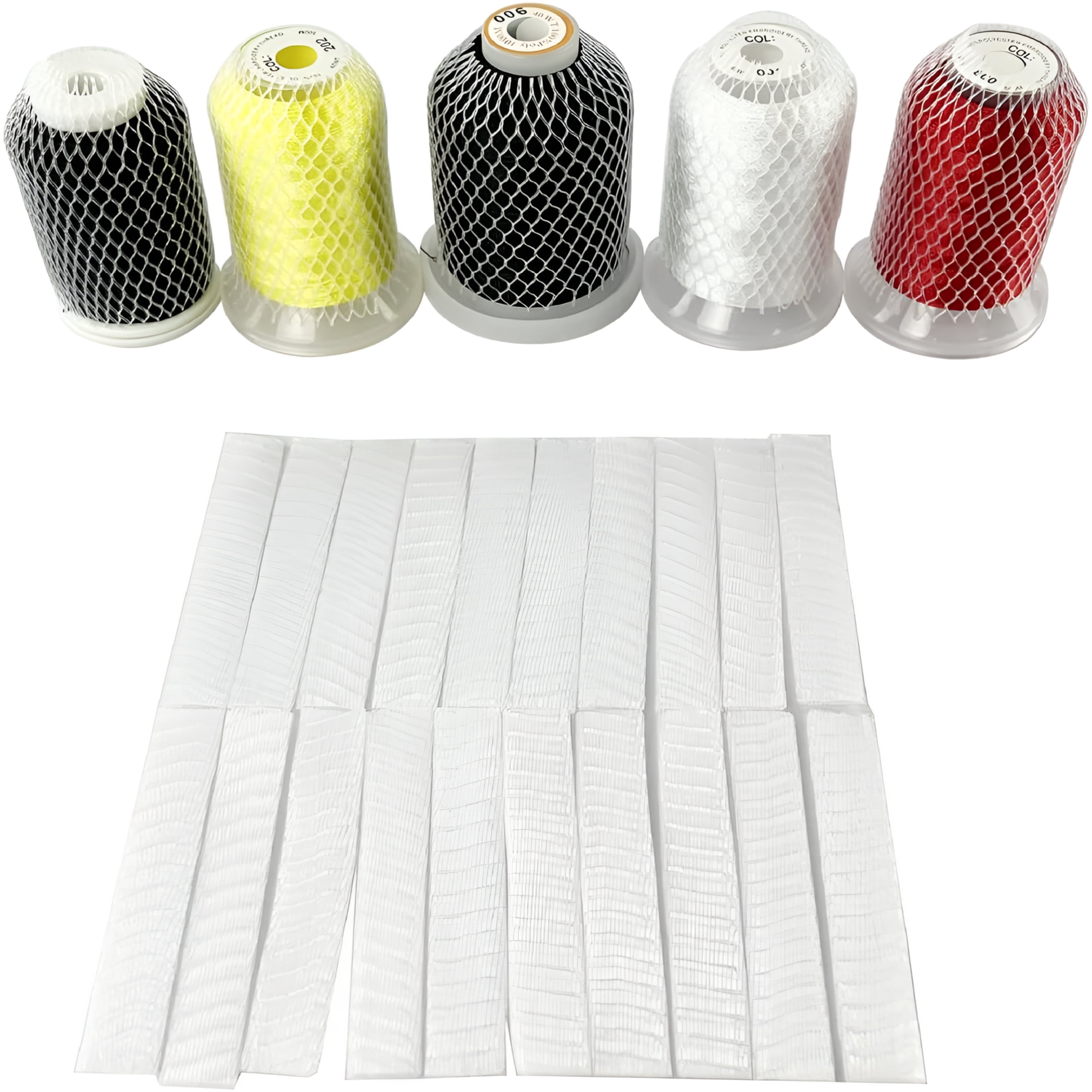 TUWAFE 100Pcs Thread Net Spool Saver for Different Sizes of Embroidery Sewing Quilting and Serger Thread Spools/Cones (6X1Cm)