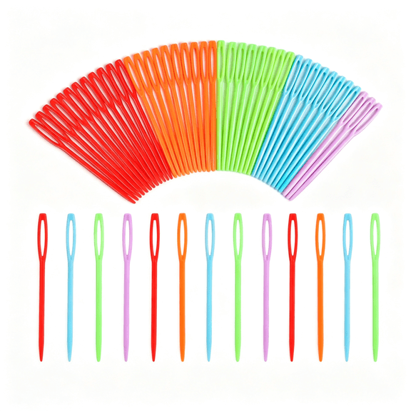 TUWAFE 100Pcs Yarn Needles for Kids & Beginners,2.7" Large Eye Plastic Knitting Sewing Needles for Crochet,Weaving,Tapestry,Christmas Craft Gifts,Diy Sewing Handmade Crafts