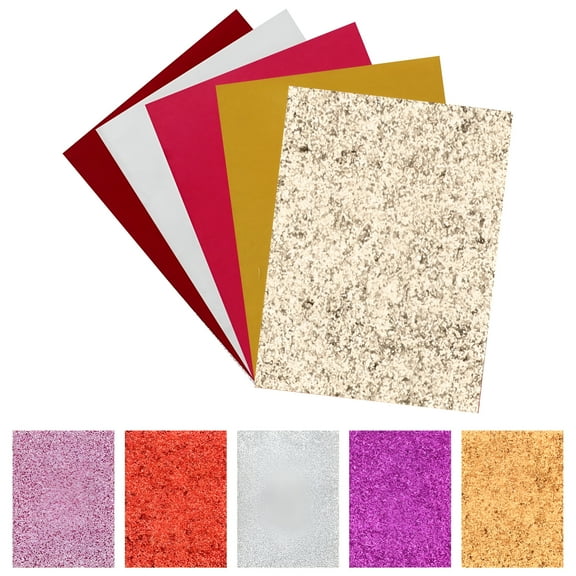 TUWAFE 10Pcs Glitter Felt Fabric Squares Flocked Cloth for Quilting DIY Crafts