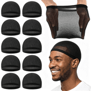 TUWAFE 10Pcs Stocking Wave Caps for Men Soft Breathable Wave Stocking Caps for Black Men Polyester Skull Cap for Sleeping Wave Cap
