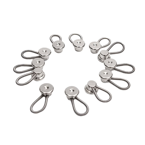 TUWAFE 12 Pack Button Extender for Collar Dress Shirts, Metal Elastic Shirt Extenders for Men, Universal Neck Button Expanders for Formal and Casual Wear