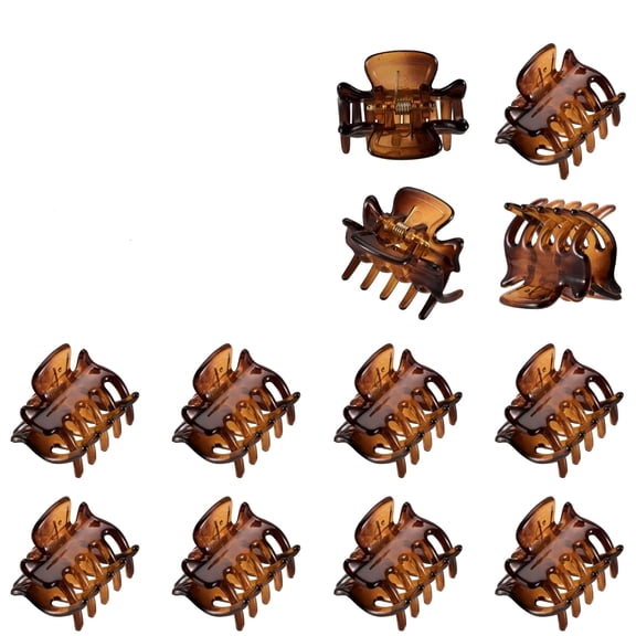 TUWAFE 12 Pcs Small Hair Claw Clips, 1 Inch Non-Slip Plastic Bangs Clips for Women, Mini Hair Accessories for Styling