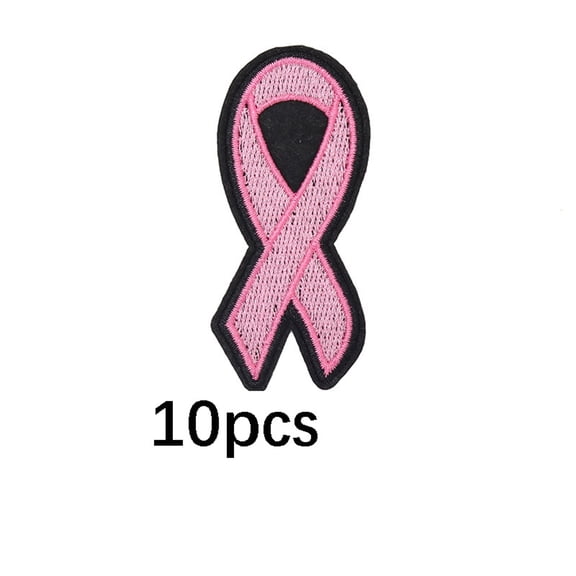 TUWAFE 12 Pieces Pink Ribbon Breast Cancer Awareness Iron on Patches, Iron On/Sew on Embroidered Patch for Clothes, Jacket, Hat, Socks, Jeans Iron on Patches