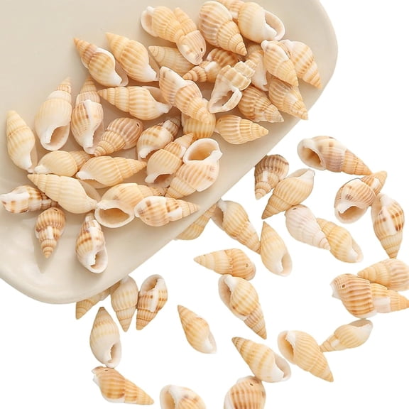 TUWAFE 120pcs Yellow Natural Spiral Shell Beads for Jewelry Making Sea Shells Beach Spacer Beads Charms Conch Shells Loose Beads for Summer DIY Earring Bracelet Necklace Craft