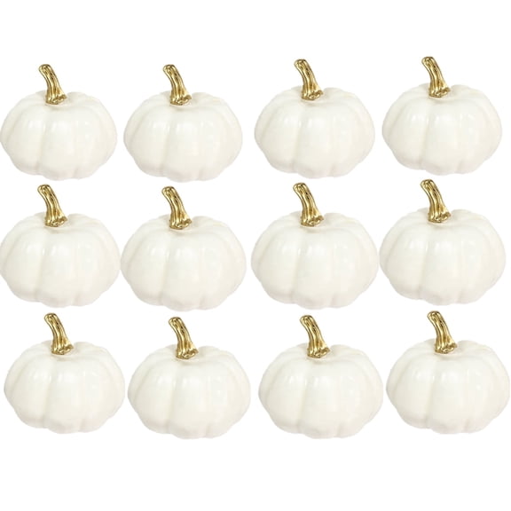 TUWAFE 12pcs Mini Pumpkins Artificial White Foam Pumpkins for Home Table Centerpiece Fall Thanksgiving Halloween Decoration Crafts Versatile pumpkin decor
