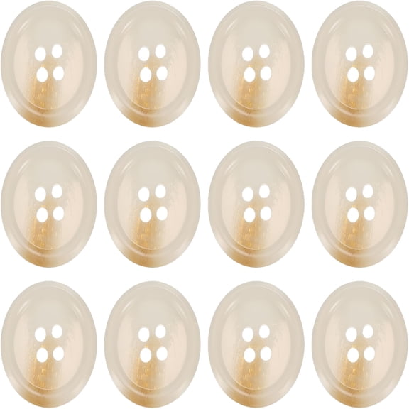 TUWAFE 12pcs Resin Sewing Button,20mm 3/4-Inch 4 Holes Round Buttons for Coat,Men's Suit,Clothes Garment,Khaki