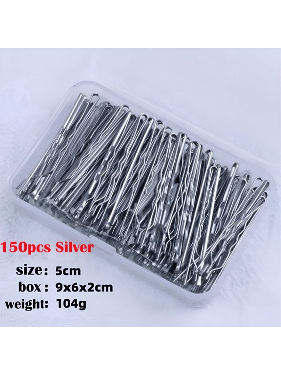 150 Pcs Bobby Pins, Zinc-Coated French Hair Pin, Ball-End Tips and Secure Grip Metal Hair Clips, Silver for Everyday Use, Hair Styling, Updos, Special Occasions, Salons.
