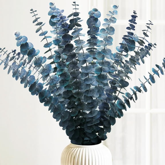 TUWAFE 16-17" Natural Blue-Green Eucalyptus Plant,Real Eucalyptus Branches Leaves for Shower Spa,Blue Dried Flowers for Vase Fillers,Home Decor & Wedding (16Pcs)