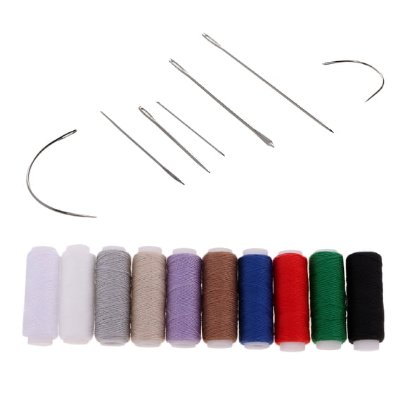 TUWAFE 17 Pcs Heavy Duty Sewing Thread and Needles Set, Polyester Upholstery Repair Thread for Leather, Canvas, Jeans, Sofa, Bags, Household Hand Machine