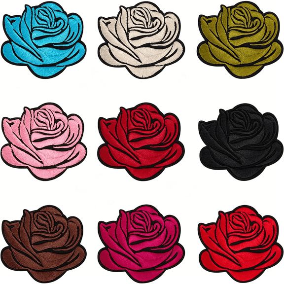 TUWAFE 18Pcs 9 Styles Flowers Embroidered Iron on Patches Decorative Sew on Floral Pattern Patches Bulk for Sewing Making Clothing Repair Hats Backpacks Jeans Diy Craft Decor Supply Colorful