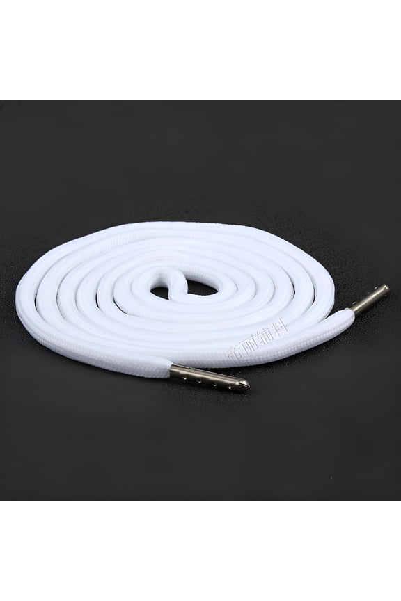 1Pcs 51 Inch Fashionable Durable Cotton Drawstring,Hoodie,Sports Pants,Shorts Universal Drawstring Replacement (White Rope,Metal Head)