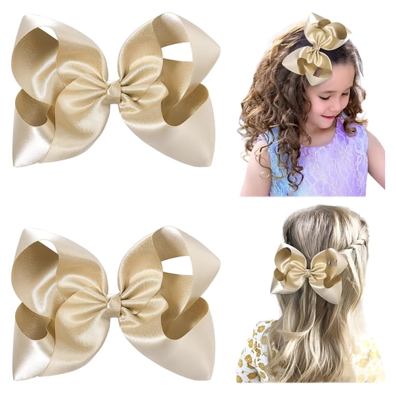 TUWAFE 2 PCS 6" Hair Bows for Girls