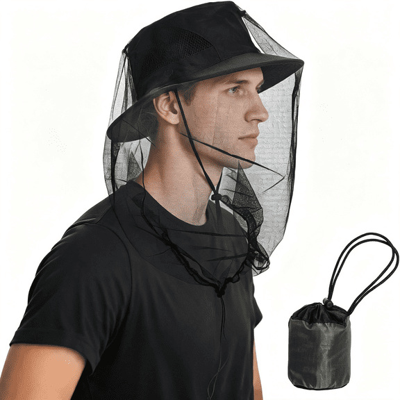 TUWAFE 2 Pack Premium Mosquito Head Net Beekeeper Mask Protection for Men & Women Outdoor Against Midges,Bugs Mosquito Head Net