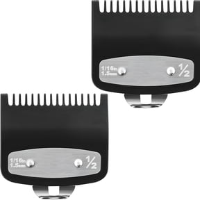 TUWAFE 2 Pack Replacement Clipper Guards Set Compatible with 1/2 Clipper Guards, Metal Guide Comb Attachment 1/16" (1.5 mm), for Barbers and Stylists, Black