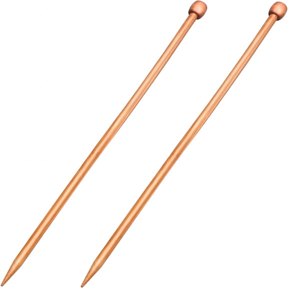 TUWAFE 2 Pcs Knitting Needles Set Straight Single Pointed Knitting Needle Length 14 Inch Knitting Supplies Knitting Needles for Beginners Handmade (8 mm)