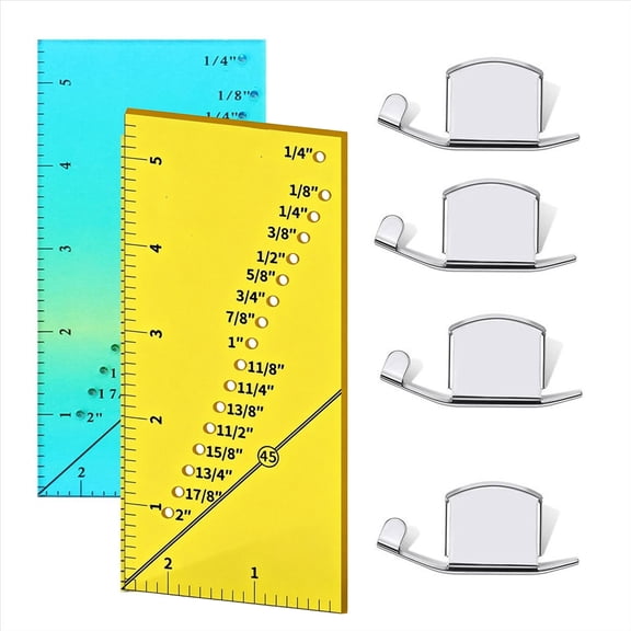 TUWAFE 2 Pcs Seam Guide Ruler with 4 Magnetic Guides,1/8In to 2In Straight Line Hems Sewing R