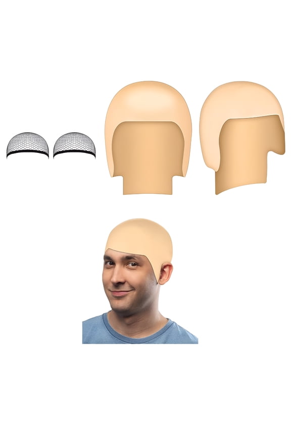 2 Set Bald Caps for Adults, Latex Wig Caps for Cosplay