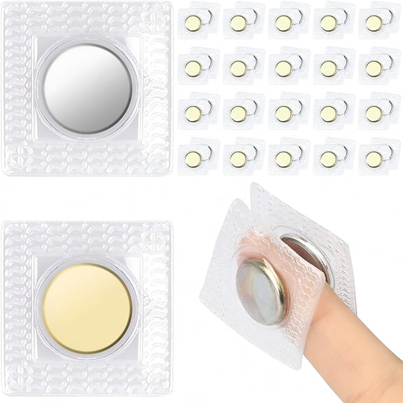 TUWAFE 20 Pairs Invisible Hidden Sew in Pvc Purse Closure Fastener Magnetic Snap for Handbag Clothing