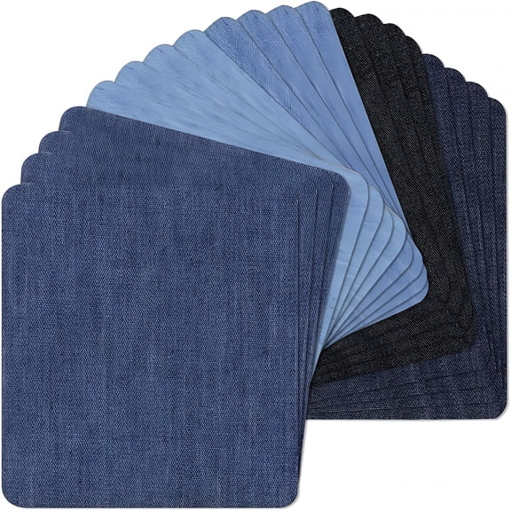 TUWAFE 20 Pcs Iron On Patches for Jeans, Denim Repair and Decoration Kit Patche for Ripped Clothes Pants