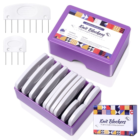 TUWAFE 20 Pcs Knit Blocking Pins, Knit Blockers Combs for Blocking, Knitting Pins Kit, Knitting Tools for Crochet, Sewing, Lace or Needlework Projects