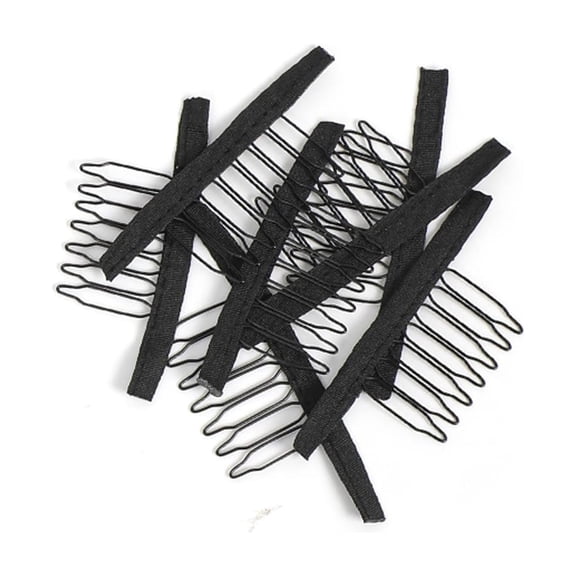 TUWAFE 20 Pieces Wig Combs Wig Clips Wig Combs to Secure Wig 7-Teeth Wig Accessories Tools for Making Wig Caps Wig Comb(Black,20 Pcs)