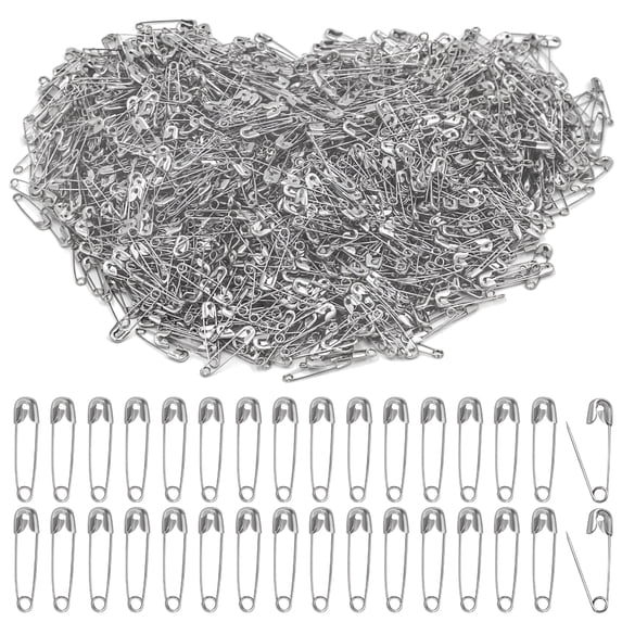 TUWAFE 2000 Pcs Mini Safety Pins, 0.75 Inch Small Safety Pins for Clothes, Silver, Pins for Crafts