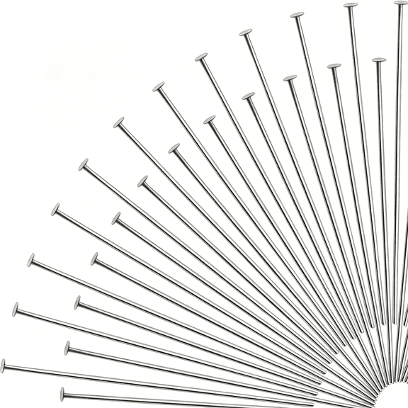 TUWAFE 200Pcs Head Pins 2 Inch Silver 22 Gauge Brass Wire Flat Head Pins Jewelry Findings for Diy Crafts Necklaces Bracelets Earrings Making