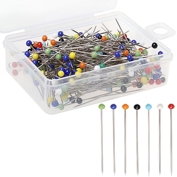 TUWAFE 2026 New 100Pcs Sewing Pins,38Mm Straight Pins,Glass Head Pins,Big Head Needles,Travel Map Push Pins,Quilting Pins for Jewelry Diy,Craft and Sewing Multicolor