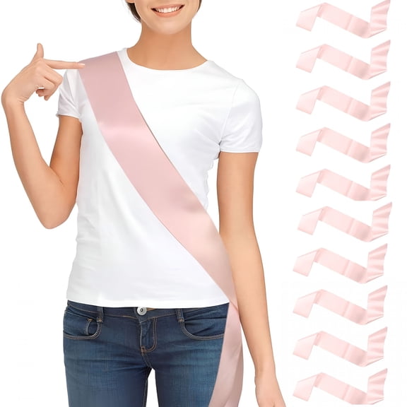 TUWAFE 2026 New 10Pcs Sashes Blank Sashes for Pageants,Senior Sashes,Prom Queen Sashes Plain Satin Sashes Custom Personalized Sashes,Party Decorations Accessory for Wedding Hen Party (Rose Gold)