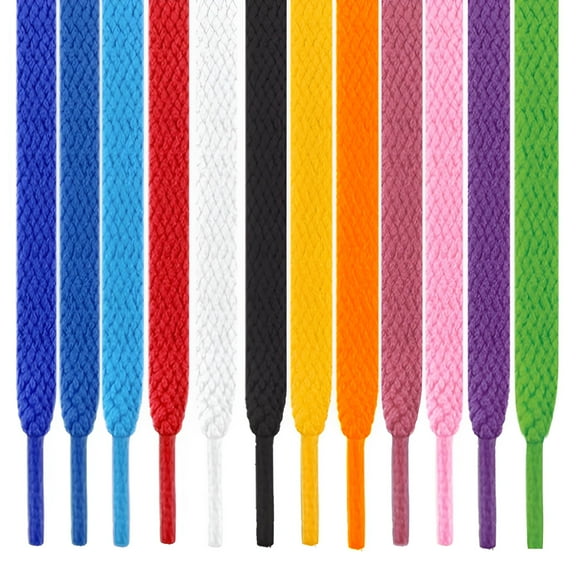 TUWAFE 2026 New 12 Pairs 47In Flat Colored Shoe Laces Strings for Sneakers Skate Boots Sport Shoelaces for Sneakers for Sneakers,Skate Shoes,Athletic Shoes,Casual Shoes,School Shoes,12 Colors