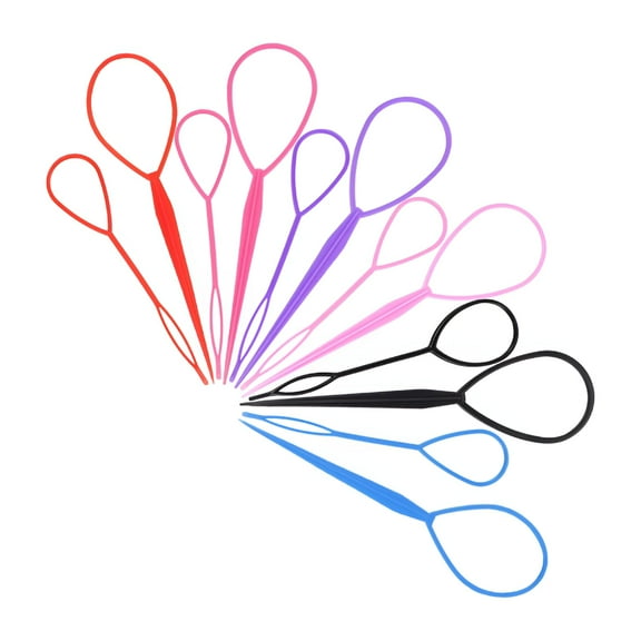 TUWAFE 2026 New 12 Pcs Hair Tool for Women Girls, Quick Hair Looping Tool Plastic Hair Pull Through Tool Hair Loop French Braid Styling Tool Pony Tail Tool for Hair Styling Ponytail