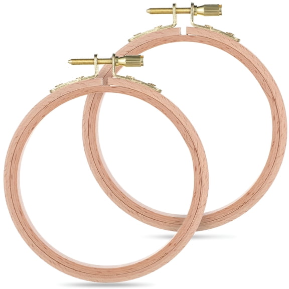 TUWAFE 2026 New 2 Pack 4'' Embroidery Hoop Small Hoop Cross Stitch Ring Hoops Round Adjustable Embroidery Frames Small Sewing Hoop for Embroidery Art Craft Sewing,Diy Embroidery Craft