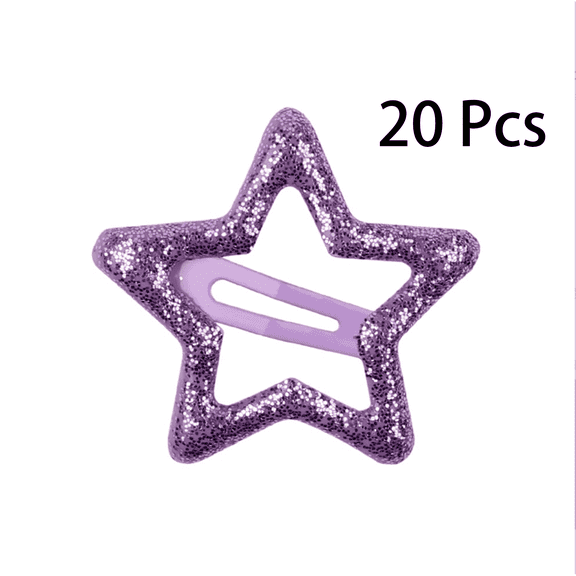 TUWAFE 2026 New 20 Pcs Star Hair Clips Hair Clip Toddler Hair Accessories Fun Star Shape Easy to Use Small Claw Clips for Kids for School Party Home Purple