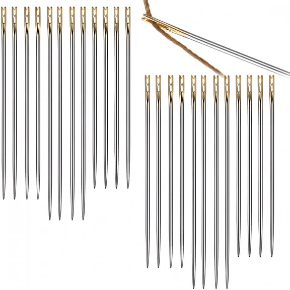 TUWAFE 2026 New 24 Pieces Easy Threading Needles Blind Needles Self-Threading Open Needles Sewing Needles Hand Embroidery 3 Sizes for Sewing,Embroidery,Quilting,Crafts,Diy Projects