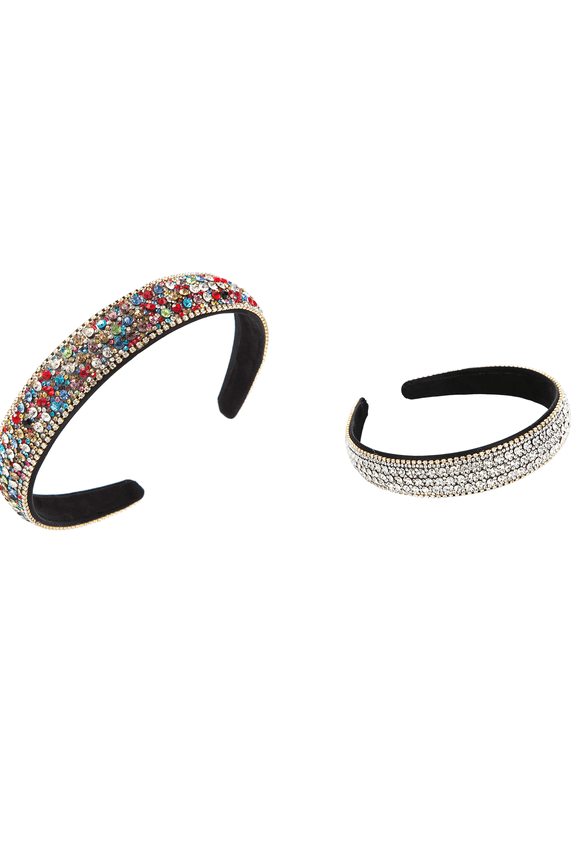 2026 New 2Pcs Scrunchies Colorful Full Rhinestone Design Scrunchies Forwomen Anti-Slip Function Silk Scrunchies Rainbow & White for Parties Night Outs Photo Shoots Festivals