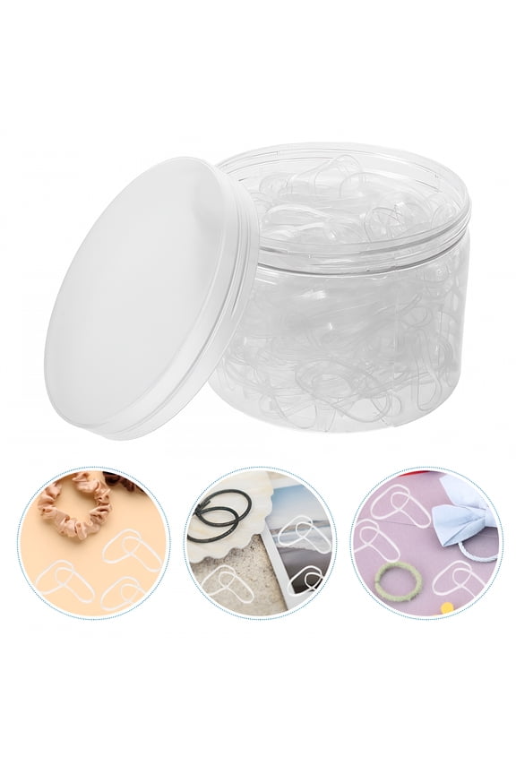 2026 New 300 Pcs Mini Rubber Bands Elastic Hair Ties Soft Clear Hair Bands with Box for Women Kids Girls Hair Braiding Wedding Hairstyle