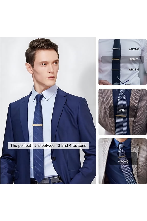 2026 New 3Pcs Tie Clips for Men,Tie Bar,Necktie Tie Bar Clip Set for Regular Ties Necktie for Wedding Anniversary Business Best Gift Skinny Necktie Meeting,Black&Gold&Silver