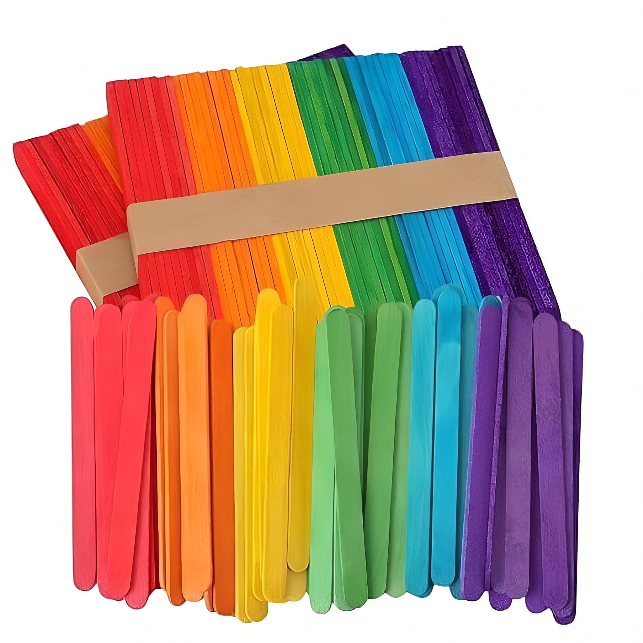 TUWAFE 2026 New 4.5" Colored Craft Sticks/Popsicle/Crafting 3/8" for Crafts,Diy,School Projects-Package of 1,000Ct-Popsicle Sticks for Crafts