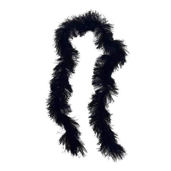 TUWAFE 2026 New 4.90Ft Artificial Boas Scarf Fancy Dress Boas for Women Dancing Wedding Party Cosplay Colorful Boas Decoration Black Boa