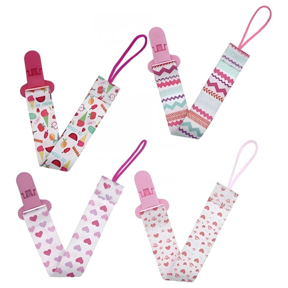 TUWAFE 2026 New 4Pcs Pacifier Clip,Versatile Design with Wide Compatibility Pacifier Holder,Skin-Friendly Material, Soft and Comfortable Binky Clips,For Baby,Teething,Stroller,Crib,Travel