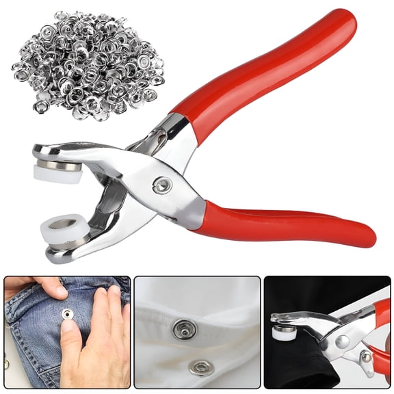 TUWAFE 2026 New 50 Sets Snap Fasteners Kit Tool,Stainless Steel Snaps No-Sew Button Fasteners Studs,Fastener Pliers Press Tool Kit Snap Button for Sewing Crafting Clothes Jackets Jeans Shirts Bags